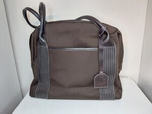 Anne Klein (AK) Vintage Brown Canvas Weekender Travel Bag Tote Utility Corporate